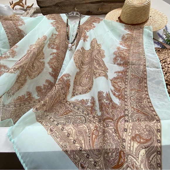 Breezy Gypsy/hippy boho CAFTAN/Cape/poncho bikini cover sheer & multifunctional - Picture 7 of 15